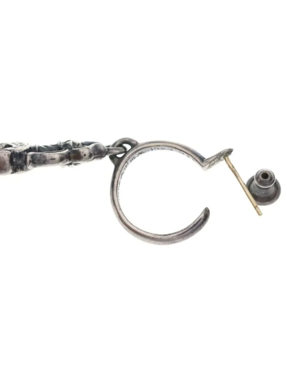 Chrome Hearts No5 Dagger 5 Hoop Earrings Silver
